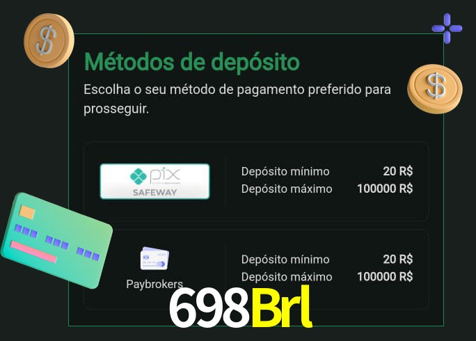 O cassino 698Brl oferece uma grande variedade de métodos de pagamento